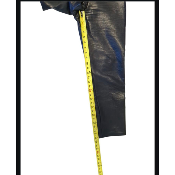 Aritzia Wilfred Leather Straight Leg High Waist Black Pant Size 4 - Picture 6 of 11